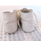 Vintage Baby Leather Shoes White Lace Up Infant Size 5 Christening Baptism