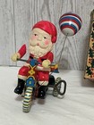Vintage Tin Litho Wind Up Toy Early Santa Claus Cycle Christmas Japan 1949   Box