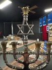 Vintage Menorah Chanukah Hanukkah Traditional Polished Silver Tone Finish 13 25   