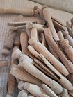 Lot Of 90 Vintage Wood Clothes Pins Round Head Flat On Top Clothespins Wooden