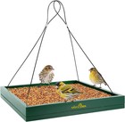Hanging Bird Feeder Tray  Wooden Seed Platform For Garden  1 Pack  Green