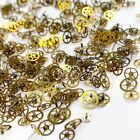 100 Shiny Watch Wheels Gold Copper Oil Slick Steampunk Gears Part Watchmaker Lot