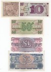 Military Issue Bank Notes  Lot Of 5  All Different  Xf   unc