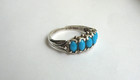 Carolyn Pollack Sterling Silver 5 Stone Turquoise Southwestern Sz 6 5 Ring