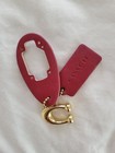 Coach Mini C Gold Charm With Burgundy Red Hang Tag Key Chain Purse Charm