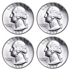  1 Face - 90  Silver Washington Quarters Bu