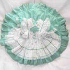 Vintage Toddler Girl 2t Full Circle Pinafore Dress Mint Green Puff Sleeve Heidi