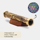 Brass Handmade Teleidoscope  Vintage Look Kaleidoscope With Wooden Display St   