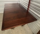 Vtg Acquistions By Hendredon African Mahogany Dining Table W Metal Scroll Base