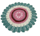 Two Vintage Crochet Doilies Colorful Table Home Decor 1 Round 1 Square
