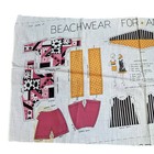 Vtg 1960s Barbie Clothing Fabric Panel Beachwear 11-12 doll Uncut Read