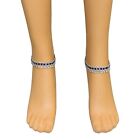 Ankle Anklet Royal Blue Diamonte Chain Bracelet Bollywood Chain Foot Jewellery