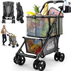 Folding Shopping Cart For Groceries 80lbs   Multifunctional Collapsible Cart
