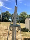 Vintage 4 Foot Hanging Amber   Clear Bead   Glass Plant Holder Handmade Decor