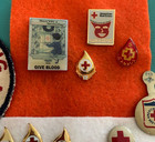 Vintage American Red Cross Arc Pin And Patch Lot