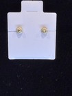 10k Gold Heart Stud Earrings With Screw-back Ball Backs