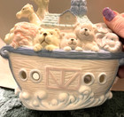 Vintage Noah s Ark Porcelain Nursery Night Light Lamp 1999 Yh