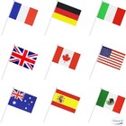 50 Countries International World Stick Flag hand Held Small Mini National 