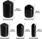 Round Rubber End Caps 1 8  3 16  1 4  5 16  3 8  Black Vinyl Cover Screw Thread 