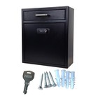 Black Anti-theft Stainless Steel Mailbox Heavy Duty Front Locking Cabinet