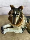 Vintage Ceramic Collie Dog Figurine Lassie Japan Shelf Sitter Decor Mcm