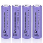 4pcs 3000mah Button Top Battery Rechargeable 3 7v Li-ion For Torch Headlight
