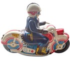 Vintage Nomura Tn Japan Tin Litho Friction Police Motorcycle Toy P d  6864