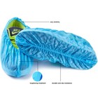 500-1000 Pcs Disposable Shoe Covers Blue Non-slip Elastic Ankle 35gsm Non-woven