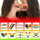 Lgbt Gay Pride 20  Temporary Tattoos Rainbow Flag Love Heart Stickers Women Men