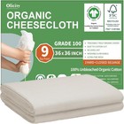 Organic Cheese Cloth 36x36       Gots Certified  Grade 100  Unbleached Cotton Muslim