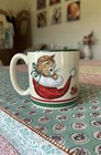 Potpourri Press Cat Kitten Christmas Ceramic Mug Made In Korea 1989