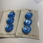 4 Cards Vintage Le Chic Light Blue Cats Eye 3 4 Shank  Vintage Buttons  B3