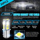20x Super White 1157 Bay15d 18smd Rv Camper Trailer Led Interior Light Bulbs 12v