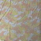 Vintage Floral Full Flat Sheet 1970s Fashion Manor Flower Power Yellow Orange