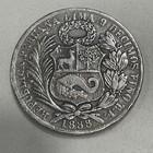 1888 Peru Un Sol Silver  900   Lima Mint   Historic Latin America Coin