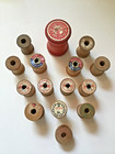 15 Pc  Lot-vintage Sewing Thread Wooden Spools-empty- Aunt Lydias-coats-j p-etc 