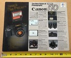 Rare Vtg Canon T70 Camera Countertop Advertising Sign Retail Store Double Sided