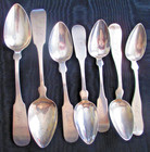 Mixed Lot Of 7 Antique Coin Silver Spoons  Various Gorham Marks  3 8 Oz  nr
