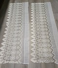 Vtg Pair Lace Sheer Floral Valances Rod Pocket 56  16 5  Drop Euc