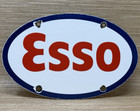 Vintage Esso Gasoline Porcelain Sign Gas Station Pump Plate Motor Oil Service