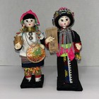 Akha Hill Tribe Dolls Hmong Hand Made Northern Thailand Set Of 2