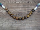 Native American Sterling Silver   Tiger Eye 18  Gemstone Necklace By Singer