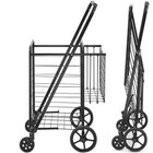 Folding Shopping Cart  360   Swivel Wheels  110 Lbs Large Capacity