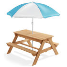 Casafield Children s Sand   Water Activity Table  3-in-1 Wooden Outdoor Picnic