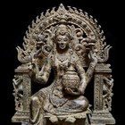 Large 17  Maha Lakshmi Bronze Statue Hindu Goddess Idol Lotus Altar Home Decor