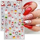 8 Sheets Christmas Nail Art Stickers Decals 3d Self-adhesive Winter Color 