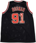 Chicago Bulls Dennis Rodman Autographed Signed Black Jersey Jsa