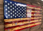 Challenge Coin Display Wooden American Flag
