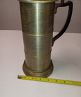 Vintage Metal Beer Stein Mug With Hinged Lid   Tall German-style Tankard