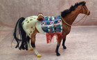 Vintage Flocked Real Fur Model Horse Blanket Appaloosa Figure Toy